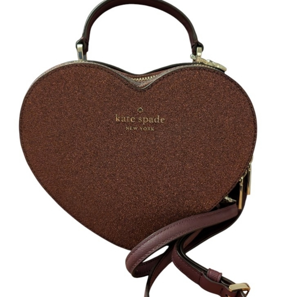 NWOT Kate Spade ♠️ New York "Love Shack" Deep Nova Glitter Heart Crossbody Bag